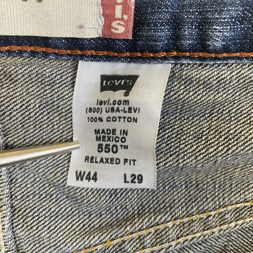 Levis 550 Jeans Men Sz 44x29 Blue Denim Relaxed Fit 100% Cotton Baggy Y2K VTG